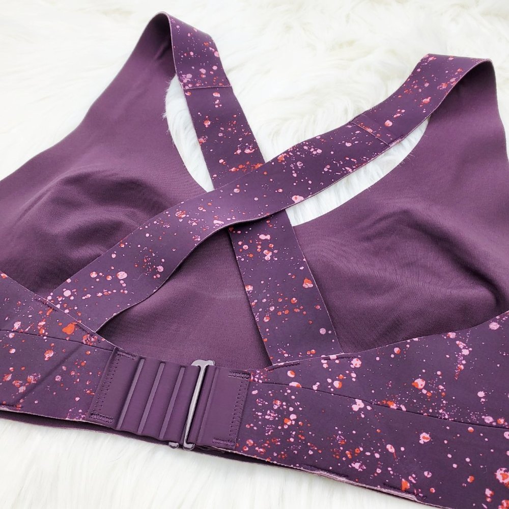 NWOT Athleta Purple Splatter Reversible Sports Bra - Picture 6 of 8